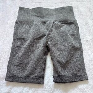 Gray Seamless High‎ Waist Yoga Shorts Scrunch Butt Lift Gym Workout